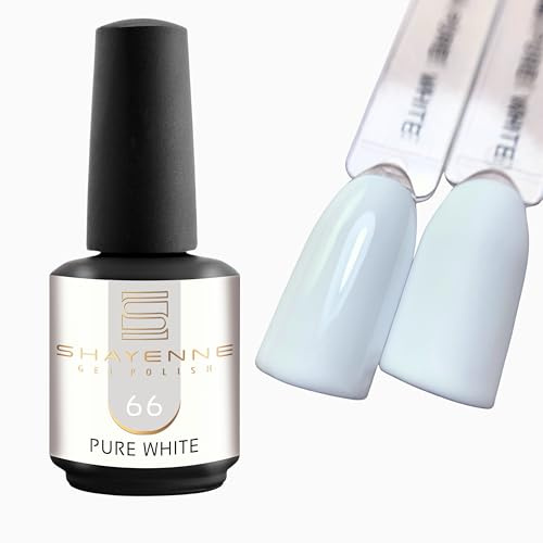 66 Pure White Weiß Weiss - Shayenne UV Gel Nagellack 15ml - Langhaltend, Hochglanz, Für UV/LED Lampe, Maniküre & Pediküre - Profi-Qualität - Made in Germany