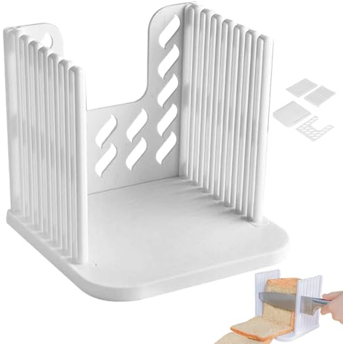 Bread Slicers for 10mm Slice Bread, Detachable Cutter, Plastic Manual Bagel Slicer, Reusable Slicer Machine for Kitchen Travel 6.3x5.9x5.7 Inch