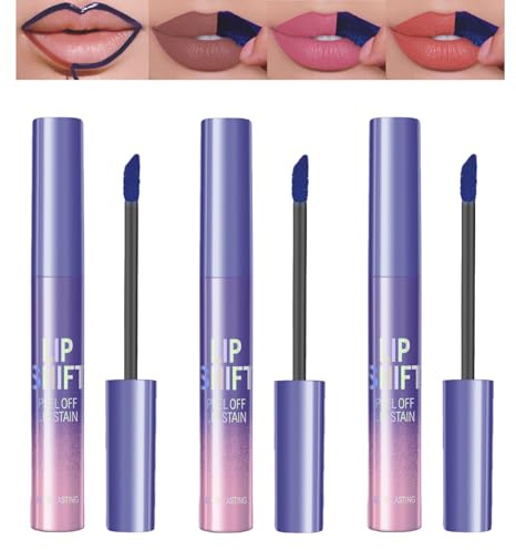3 colori Lip Stain Peel Off Rossetto, Lip Tint Peel Off Lipstain Resistente all'acqua, a lunga durata con finitura opaca, applicazione precisa per tutti i giorni e le feste