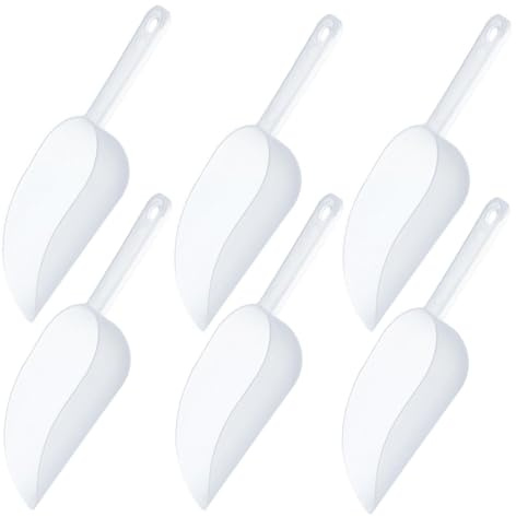 6pcs Scoop, Sweet Scoops, Multipurpose Scoops for Food, Clear Reusable Scoops for Kitchen Bar Popcorn Flour Candy Coffee Beans Sweet Feed Pet Dog Food Storage Container Scoops Set