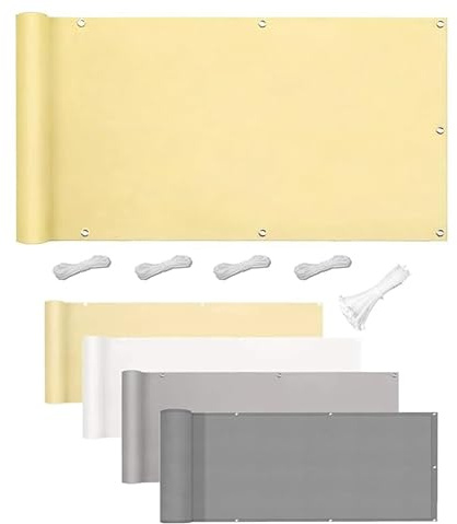 Toldo Vela de Sombra Exterior Impermeable 1x2.5m Terraza Balcon Patio Exteriores Jardín con Ojales y Cuerdas Fijación, Toldo Vela Rectangular para Solar Terraza Jardin Camping - Amarillo Claro