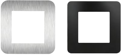 2 PCS Light Switch Surround, Single Light Switch Surrounds Cover Plates | Decorating and Protecting Wall Socket Switches Surrounds Finger Plate for Living Room Bedroom Kitchen Hallway (Silvery,Black)