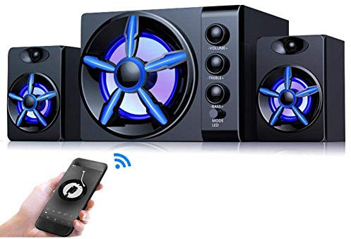 Altavoz para computadora, computadora de escritorio Subwoofer 2.1 Accesorio para computadora SADA D-215 para teléfonos móviles/tabletas, Bluetooth 5.0 Subwoofer estéreo Altavoces para el hogar con 7 l
