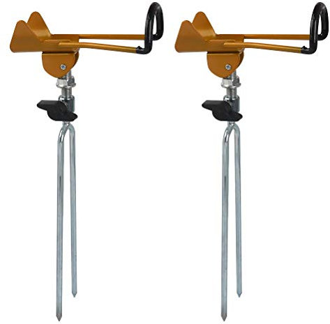 Angelrute Halter 2 Stück TIMESETL Rutenhalter Angelrutenhalter Stellfischrutenhalter Edelstahl Universal Rutenständer Angeln Tragbarer 360° Verstellbar Angelrute Ruten Halterung für Bankangeln