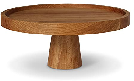 Natuhr Etagere Kuchenplatte - Stand - Servierplatte Obstkorb Tortenplatte Serviergeschirr Eiche Massivholz (32 cm Durchmesser)