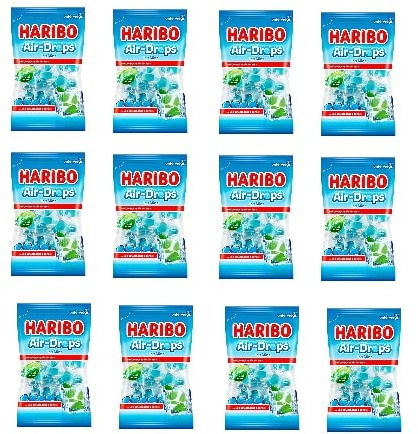 12 Beutel Haribo Air-Drops Air Drops Ice Mint a 100g