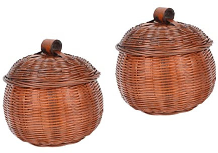 Cabilock 2stücke Korb Für Eier Und Früchte Deckel Vintage Aufbewahrungskorb Für Lebensmittel Für Küche Esszimmer Und Lebensmittelgeschäfte Robuster Und Eleganter Storage-Organizer