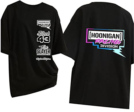 Ken Block 43 Camiseta para Hombre Camiseta con Estampado Gráfico Camisetas De Manga Corta De Algodón Informales Góticas Estéticas Camisetas De Manga Corta Ropa De Calle Black,XXL