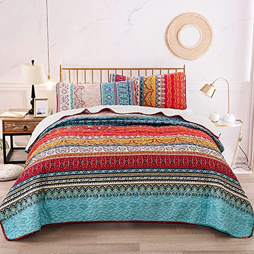 WONGS BEDDING Housse de couette 200 x 220 cm, parure de lit bohème 3 pièces, edredon en microfibre avec 2 taies d'oreiller de 50 x 75 cm pour la chambre à coucher comme couverture de canapé (bohème)