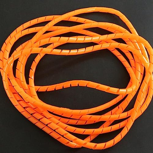 6/8/10 mm Sral-Drahtwickelbänder, Organzier-Kabelhülse, Wickelleitung, Bündel, Management, Schlauch, Schutz, Kabelmantel, orange Farbe, 6 mm, 5 Meter