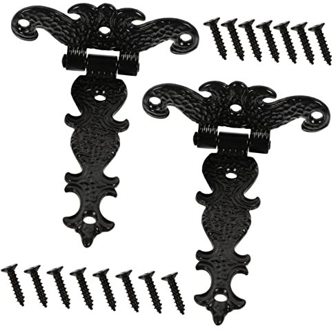 Charnière Rétro Noire en Fer, Lot de 2 Pièces, 8 Trous à Vis | Tables, Comptoirs Camping-Car, Clubs, Bricolage DIY, Solide, Installation Facile, Design Simple