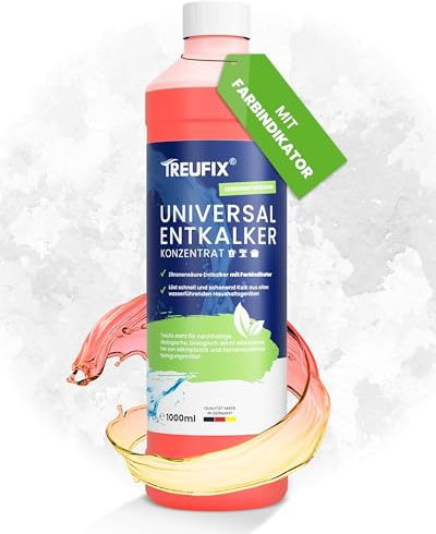 Treufix - Universalentkalker Konzentrat 1L [ÖKOLOGISCH] Entkalker Kaffeevollautomat, Kaffeemaschinen, Wasserkocher u.v.m. Maximale Reinigungskraft gegen hartnäckigen Kalk - Made in DE