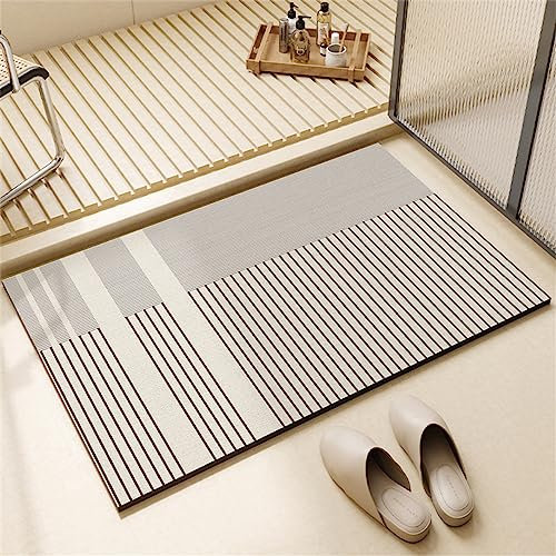 Heeboode Badezimmerteppich, Badematte, FußMatte, Badteppich 100x160cm, Badvorleger, Badematte Badteppich Badvorleger rutschfest Waschbar, Teppich Badezimmer Teppiche, Bathroom Mat, Bath Mat, Minimal