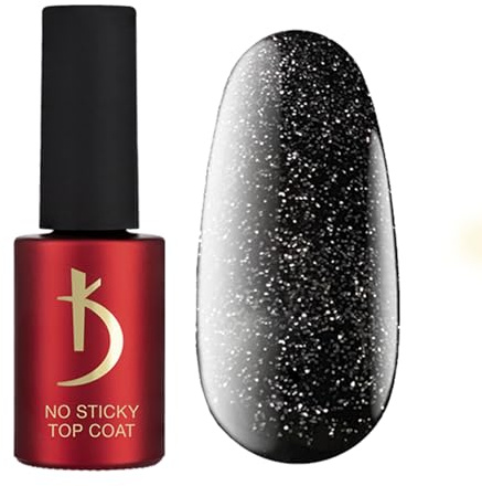 K Professional - Top Coat - No Wipe Top Coat - Silber Glänzen -7ml- Überlack Nägel - Nagellack - Gel Nägel - UV LED - Silver Glitter Finish Gel Polish