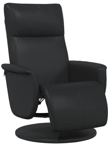 vidaXL Relaxsessel mit Fußteil Schwarz Kunstleder