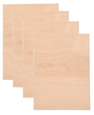 4 Stück A4 Sperrholzplatte, 297mm x 215mm x 3mm Dünne Holzplatten (+/- 0.2mm) Holz Sperrholz Platte für DIY Handwerk Holz Mini Haus Boot Flugzeug Modell
