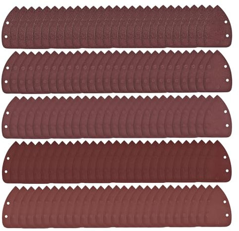 Kozelo 250 Piezas Papel de Lija para Lijadora de Ratón - [40-240 Granos 3.5 X 5.5] con Gancho y Bucle En Forma de Triángulo para Madera Mueble | 5 Orificios Óxido de Aluminio