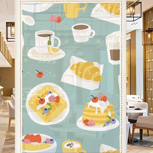 Sichtschutzfolie 3D Fensterfolie Glasdekorfolie PVC für Badezimmer Kinderzimmer Küche,Schlafzimmer Wohnzimmer Esszimmer Büro Hotels Klassenzimmer 44.5x300 cm Nachtisch