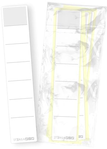 itenga 10x Ordneretiketten SCHMAL Ordnerrückenschild für schmale Ordner I Aufkleber für Ordnerrücken selbstklebend aus Haftpapier 3,6x19cm (weiss)