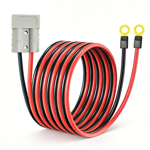 GUIRUIMOON Anderson Plug Connection Cable, 50A Battery Quick Connector, Jumper Cable Connector with 10AWG Cable Trailer Winch Quick Connection Cable with Copper Ring. (3M)