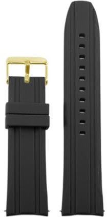 SpaRcz Gummi-Uhrenarmband, gebogene Uhrenkette für Damen und Herren, 19-22mm, Farbe 4, 21mm