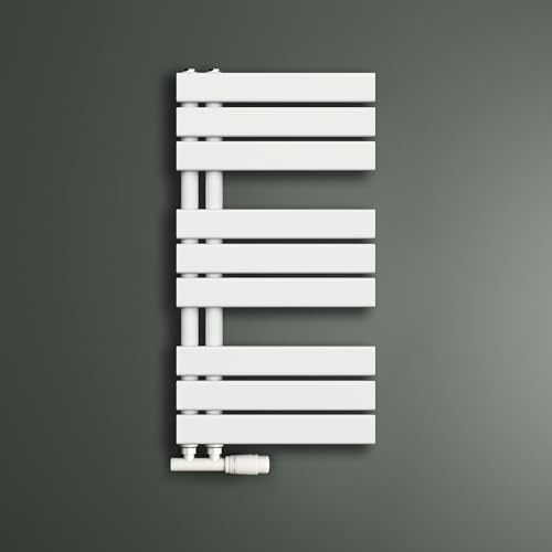 Mai & Mai Radiatore da Bagno 76x40cm, Bianco | Radiatore Scaldasalviette Termoarredo da Bagno Scalda Portasciugamani da Parete e Pavimento in Acciaio FN