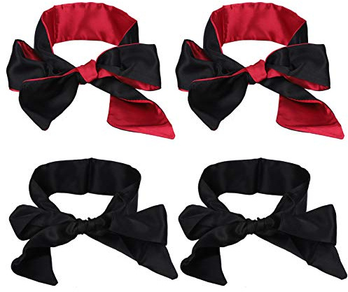 4 pezzi di stoffa di seta per coprire gli occhi, per dormire, per bendare gli occhi, per il di San Valentino, 150 cm