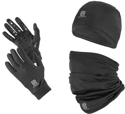 as ULTIMATE Winter Set für Fussball und Sport -Erwachsene & Kinder - Mütze, Schlauchschal & Handschuhe - Beanie, Neckwarmer & Gloves (L)