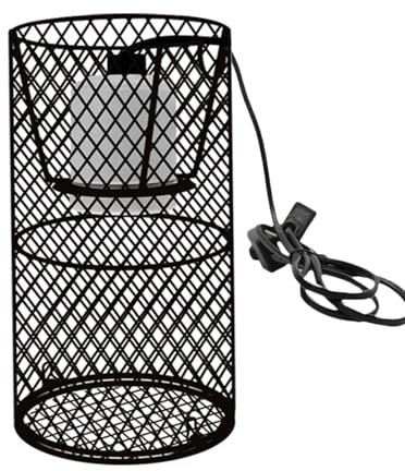 TAOZHUGONG Lampe chauffante pour reptiles - Panier de protection E27 - Grille de protection de lampe - Grille de protection de lampe - Pour terrarium - Panier de protection avec interrupteur en