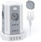 Ciabatta Elettrica Multipresa 2 metro con 12 Prese Universali 10/16A ITA e Schuko e 3 USB A+1 USB C protezione Sovratensione con 4 interruttori indipendenti, Bianco