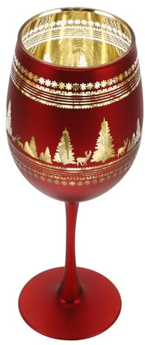 EXHUMKY Christmas Stemmed Wine Glasses Red Wine Glass for Parties Holiday Goblet Unique Design Liquor Holder