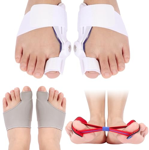 4STK Hallux Valgus Korrektur Zehenspreizer Schiene Hallux Valgus Bandage | Verstellbarer Universalgröße Hallux Valgus Zehenspreizer Damen Herren Hallux Valgus Bandage Nacht Tag Großzehenklemmer