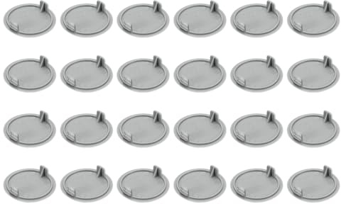 sourcing map 24Pcs Hinge Hole Covers, 35mm(1 3/8) Dia Plastic Concealed Hinge Hole Cover Plug Cap Round Flush Type Caps for Furniture Cabinet Cupboard Wardrobe Dresser, Gray