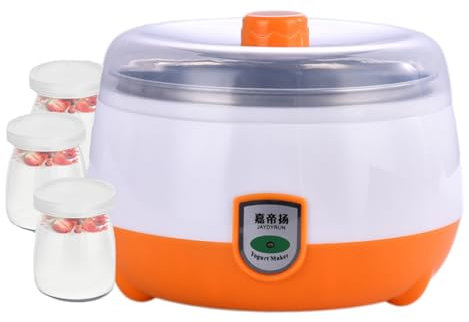 Cammeciso Yogurtiera,Probiotic Yogurt Maker,Maker di Yogurt Elettrico,Macchina da Yogurt Multifunzione,Macchina per Yogurt da Casa,con Fodera in Acciaio Inossidabile,3 pcs100ml Vasetti
