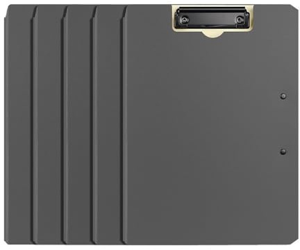 carpetas archivadoras Carpeta portapapeles plegable de 5 piezas, resistente, de polipropileno, con doble clip, organizador de archivos, suministros de oficina clasificador documentos(Negro)