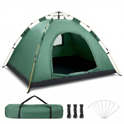 QWORK® Tente Automatique à Ouverture Rapide pour 1 à 2 Personnes, Protection Solaire et imperméable, Installation Facile pour la pêche, Le Camping, la randonnée et la Plage.