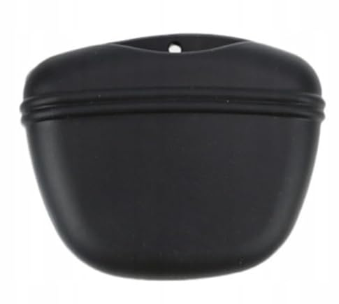 PetMix - Silikon Leckerlitasche für Hunde Katze - Futterbeutel Hundetraining - Snackbeutel - Snacktasche für Tiere - Tasche für Hundesnacks - Hundehäppchen Tasche - Leckerlibeutel (Schwarz)