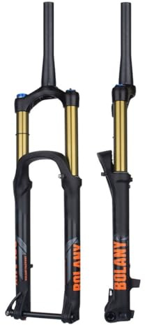 QHYRZE 27.5 29 Fourche À Suspension VTT Voyage 160 Mm XC/AM Fourche À Air VTT Rebond Ajuster 1-1/2 Fourche Conique À Travers L'axe 15 X 110 Mm Boost, avec Verrouillage(Gold,27.5inch)