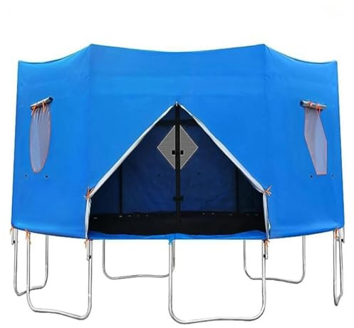 Jorzer 8ft Trampoline Cover, Waterproof Oxford Cloth Trampoline Tent with Window and Skylight, Canopy with Zipper and Strap Fit for 6 Straight Pole Outside