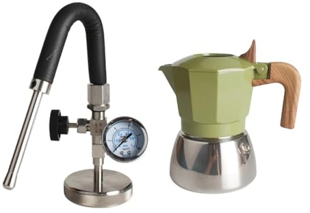 Baoblaze Pentola per schiuma di vapore, montalatte, macchina per caffè espresso italiana per campeggio elettrico, Verde