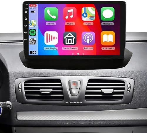 Dubbel DIN 2 + 64 G bilradio med GPS för Renault Megane 3 2009-2014 huvudenhet 9 tum Android 14 trådlös CarPlay Android Auto Radio GPS-skärm Bluetooth WiFi backkamera RDS/DAB