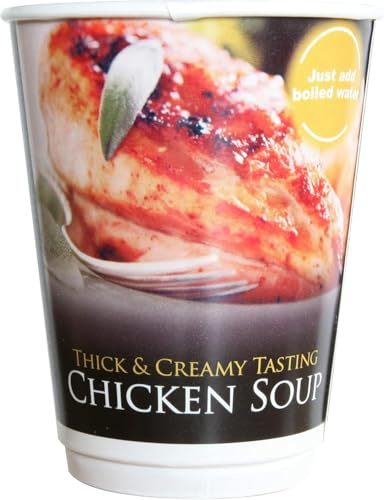Thick & Creamy Chicken Cup Soup, 12oz Single Serve Portions, Pack of 10 Drinks, Just Add Boiled Water