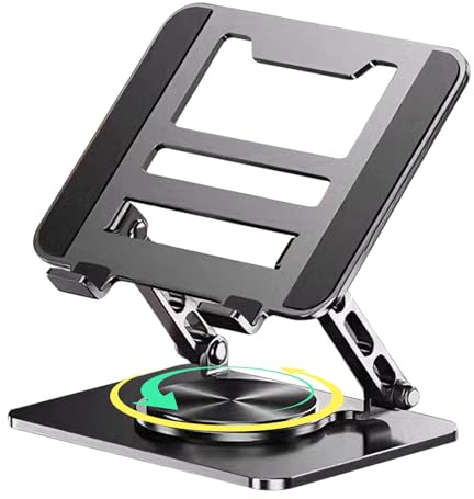 Support pour Ordinateur Portable – Rotation à 360° – Réhausseur de Dissipation de la Chaleur pour Ordinateur Portable – Support de Tablette réglable pour Table, Bureau, Travail, Jeu, Femme