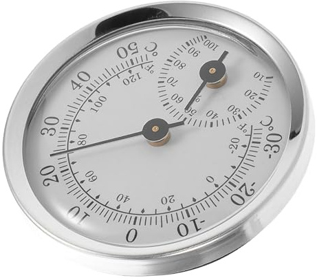 Lurrose Mini Termometro Igrometro Analogico Portatile Bianco per Misurazione Temperatura e Umidità in Ambienti Interni, Esterni e Veicoli