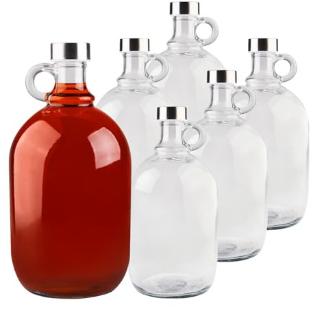 SUPERBUTELKI.PL 6 botellas de vidrio de 2L para licores, vino, chupitos y zumos – resistentes y versátiles