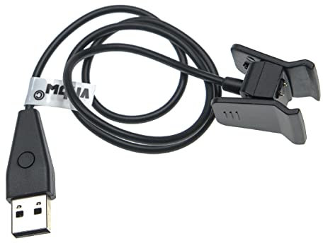 vhbw Câble USB Compatible avec Fitbit Alta HR smartwatch, Montre de Fitness - Station de Charge avec Fonction de réinitialisation, Noir, 55 cm