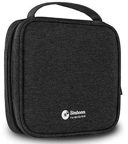 SIMBOOM Fundas Bolsas para CD/DVD, Porta CD Estuche para Almacenamiento de CD Capacidad para 32 cds, Negro