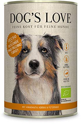 DOG'S LOVE 100% Bio Hunde-Nassfutter Pute 6 x 400g | ohne Getreide