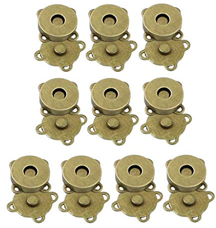 P Prettyia 10pcs Magnetverschluss zum Annähen Ø 14mm / Magnetknopf/Druckknopf/Magnetknöpfe - Bronze