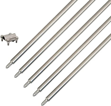 Tiefenerder Staberder Erdung Erder Erdung Blitzableiter Ø 20mm Edelstahl optional SDS-Max (5m Set + Klemme)